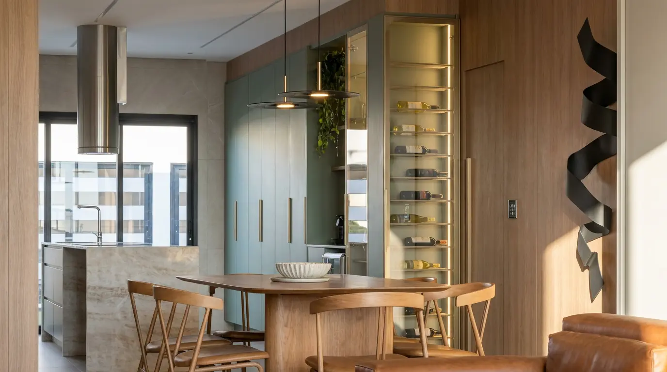 Interior de apartamento contemporâneo e integrado